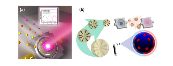 Figure 3. Conceptualization of the infrared phosphor with wide emission peaks from blue light-emitting diode excitation.